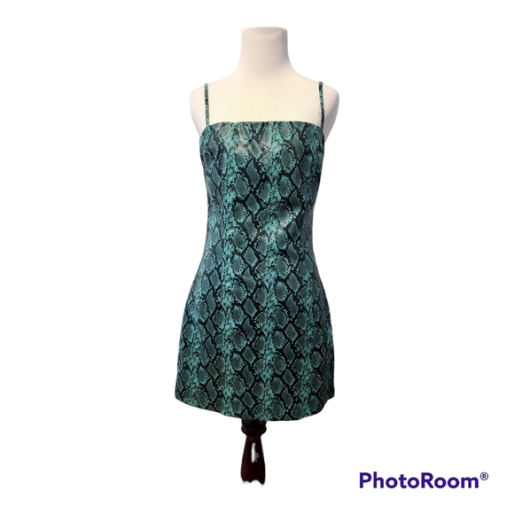 TIGER mist faux leather snake print dress - Picture 3 of 5